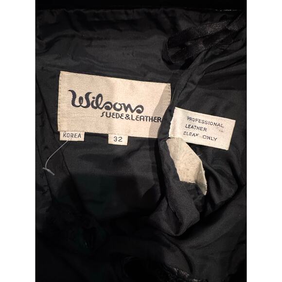 Vintage Wilsons Black Leather Pants 80s High Waist Rocker biker waist 32 - Picture 14 of 16